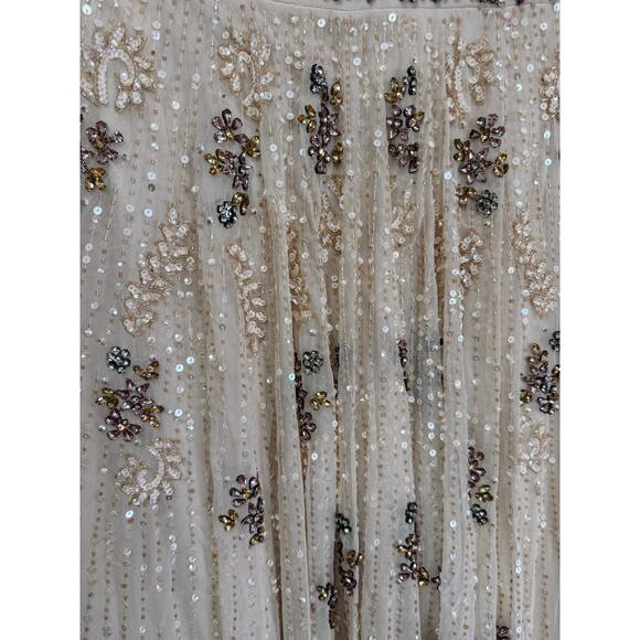 NEW NWT Mac Duggal Cap Sleeve Embellished Dress in Blush STYLE 93575 Size 20 - Picture 6 of 15